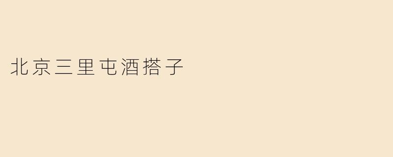 北京三里屯酒搭子