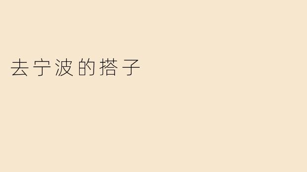 去宁波的搭子