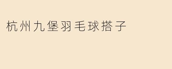 杭州九堡羽毛球搭子