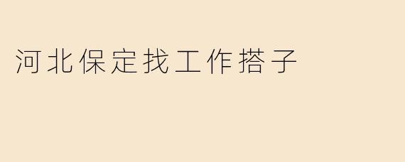 河北保定找工作搭子