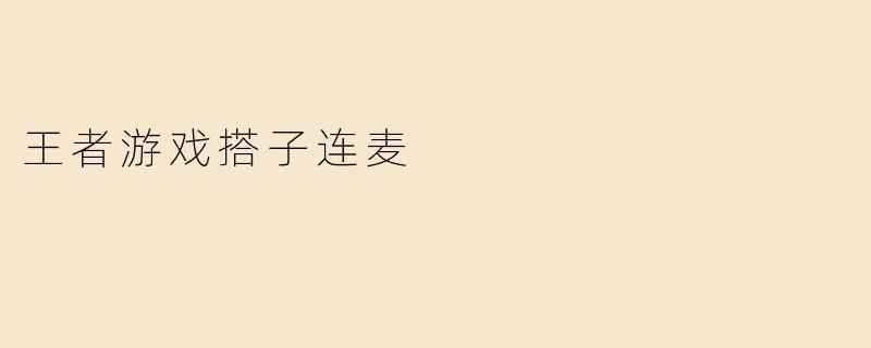 王者游戏搭子连麦