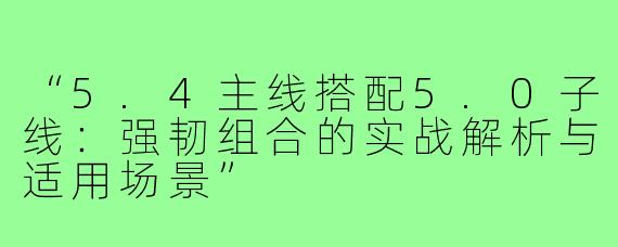 “5.4主线搭配5.0子线:强韧组合的实战解析与适用场景”