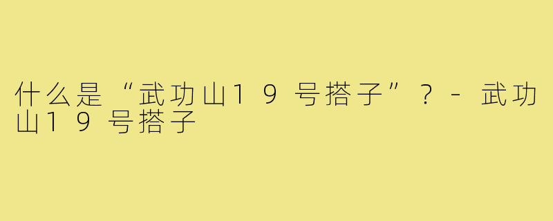 什么是“武功山19号搭子”？-武功山19号搭子