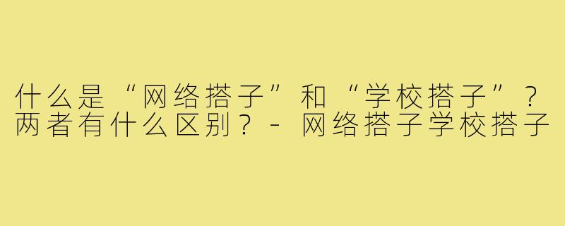 什么是“网络搭子”和“学校搭子”?两者有什么区别?-网络搭子学校搭子