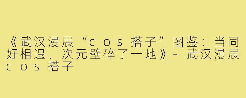 《武汉漫展“cos搭子”图鉴：当同好相遇，次元壁碎了一地》-武汉漫展cos搭子
