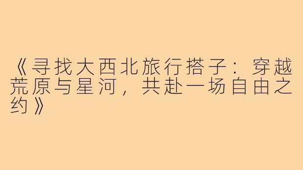 《寻找大西北旅行搭子：穿越荒原与星河，共赴一场自由之约》