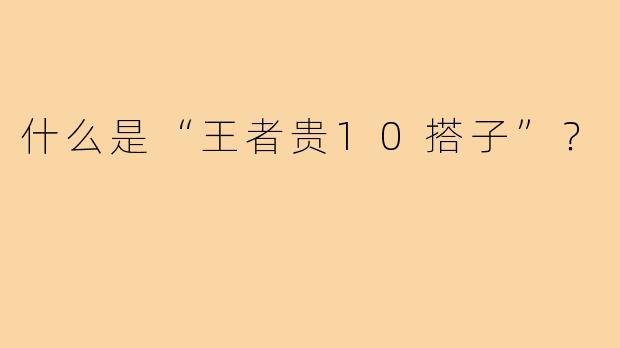 什么是“王者贵10搭子”?