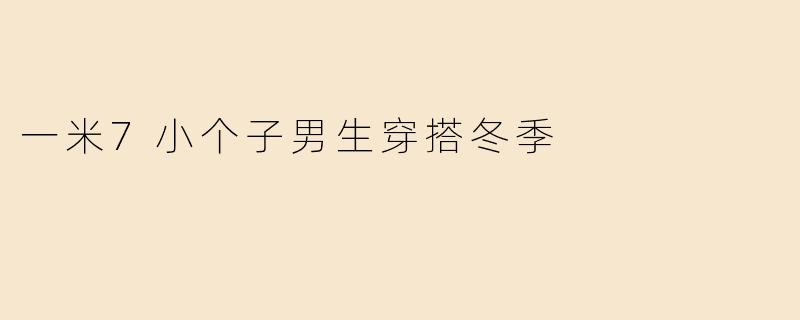 一米7小个子男生穿搭冬季