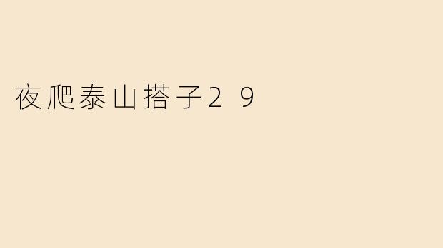 夜爬泰山搭子29