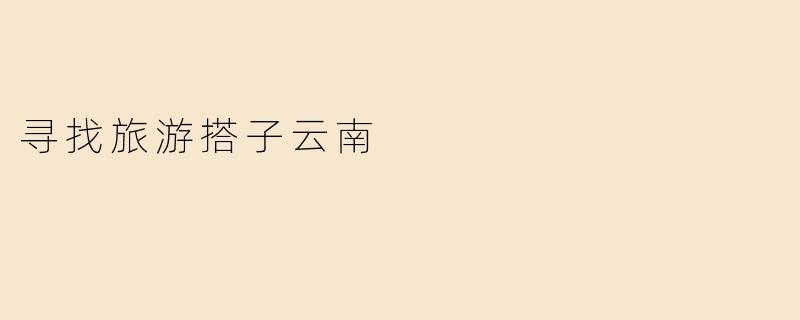 寻找旅游搭子云南