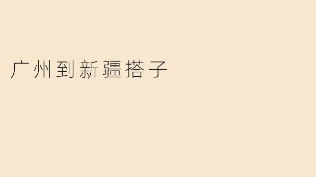 广州到新疆搭子