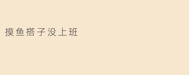 摸鱼搭子没上班
