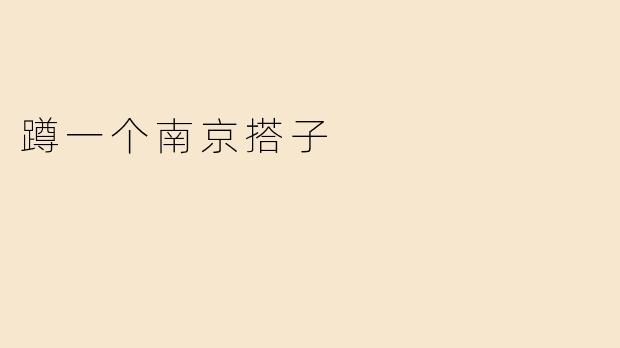 蹲一个南京搭子