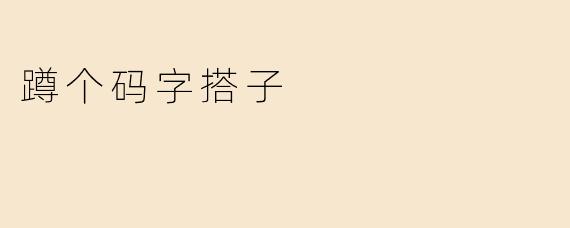 蹲个码字搭子