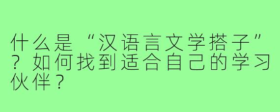 什么是“汉语言文学搭子”?如何找到适合自己的学习伙伴?