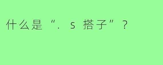 什么是“.s搭子”？