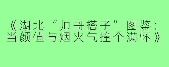 《湖北“帅哥搭子”图鉴：当颜值与烟火气撞个满怀》