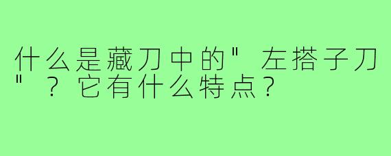 什么是藏刀中的
