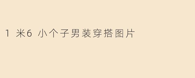 1米6小个子男装穿搭图片