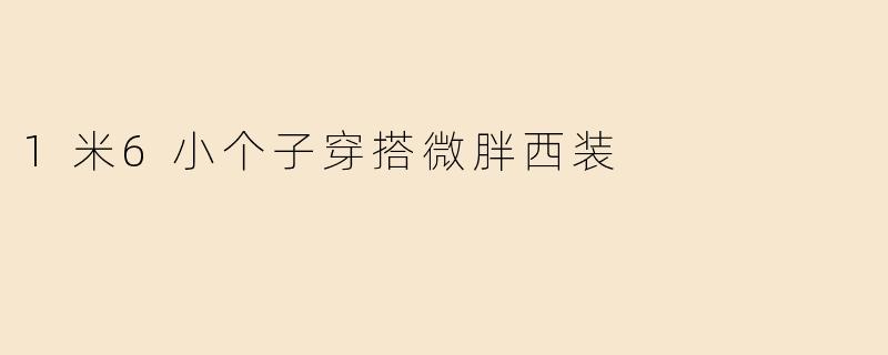 1米6小个子穿搭微胖西装
