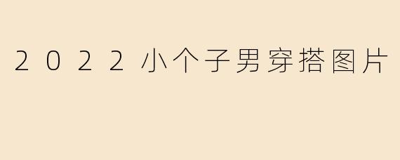 2022小个子男穿搭图片