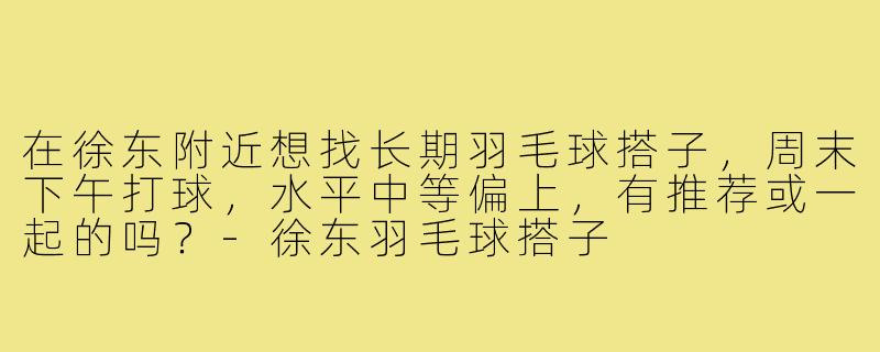 在徐东附近想找长期羽毛球搭子,周末下午打球,水平中等偏上,有推荐或一起的吗?-徐东羽毛球搭子