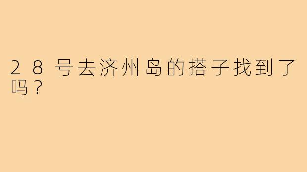 28号去济州岛的搭子找到了吗？