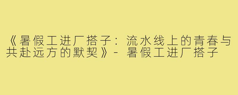 《暑假工进厂搭子：流水线上的青春与共赴远方的默契》-暑假工进厂搭子