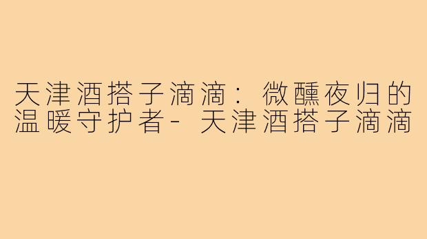 天津酒搭子滴滴:微醺夜归的温暖守护者-天津酒搭子滴滴
