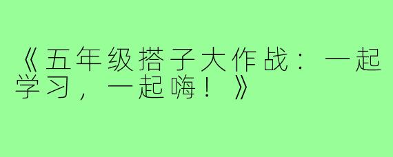 《五年级搭子大作战：一起学习，一起嗨！》