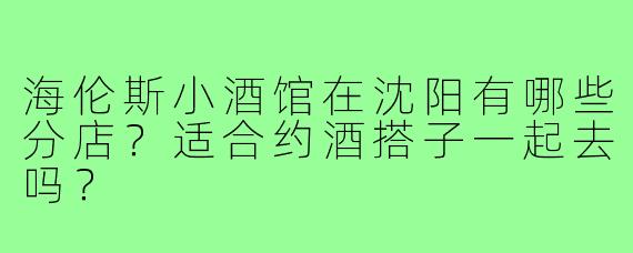 海伦斯小酒馆在沈阳有哪些分店？适合约酒搭子一起去吗？
