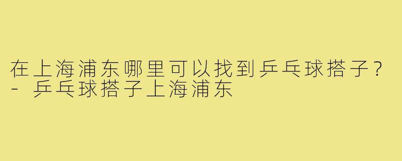 在上海浦东哪里可以找到乒乓球搭子？
