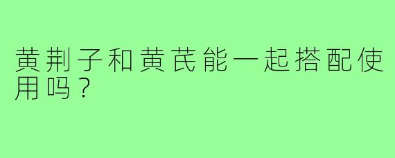 黄荆子和黄芪能一起搭配使用吗?