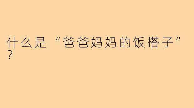 什么是“爸爸妈妈的饭搭子”?