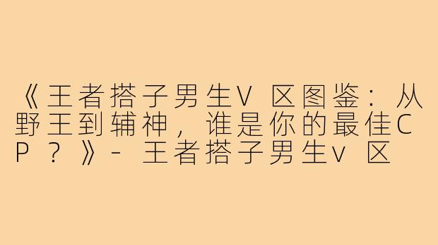 《王者搭子男生V区图鉴：从野王到辅神，谁是你的最佳CP？》-王者搭子男生v区