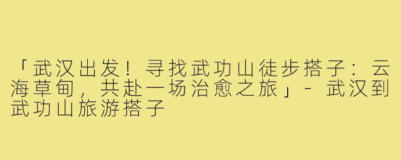 「武汉出发!寻找武功山徒步搭子:云海草甸,共赴一场治愈之旅」-武汉到武功山旅游搭子