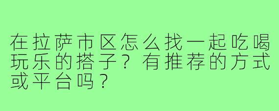在拉萨市区怎么找一起吃喝玩乐的搭子？有推荐的方式或平台吗？