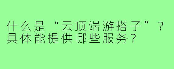 什么是“云顶端游搭子”？具体能提供哪些服务？