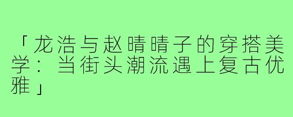 「龙浩与赵晴晴子的穿搭美学：当街头潮流遇上复古优雅」
