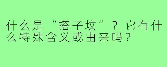 什么是“搭子坟”?它有什么特殊含义或由来吗?