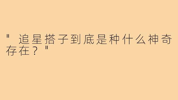 "追星搭子到底是种什么神奇存在？"