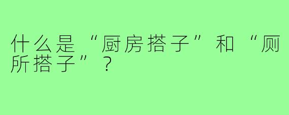 什么是“厨房搭子”和“厕所搭子”？