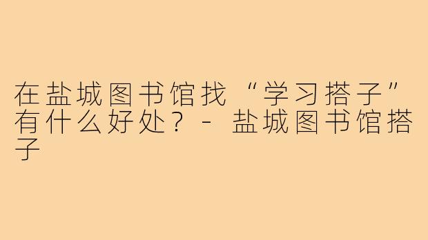 在盐城图书馆找“学习搭子”有什么好处？