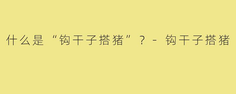 什么是“钩干子搭猪”？