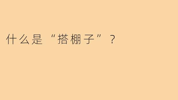 什么是“搭棚子”?