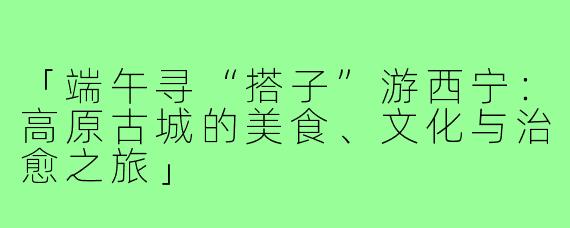「端午寻“搭子”游西宁：高原古城的美食、文化与治愈之旅」