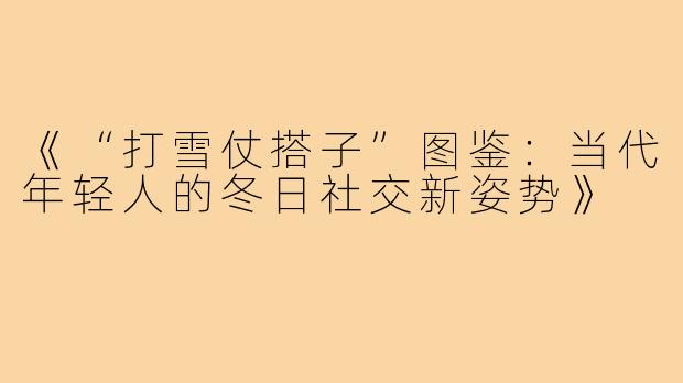 《“打雪仗搭子”图鉴：当代年轻人的冬日社交新姿势》