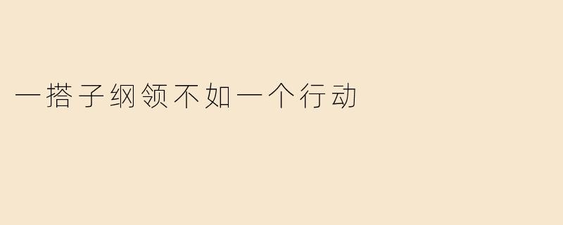 一搭子纲领不如一个行动