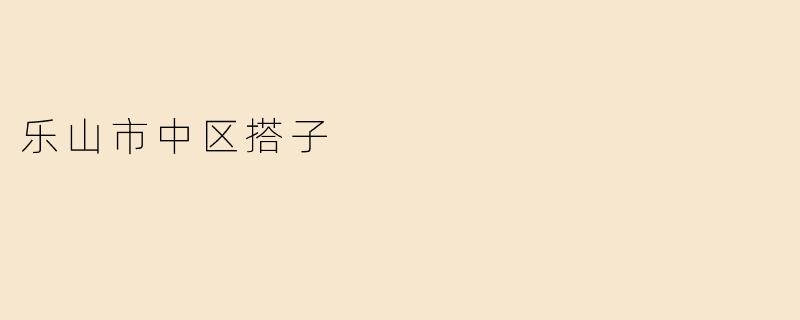 乐山市中区搭子