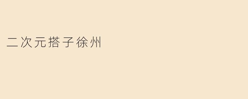二次元搭子徐州
